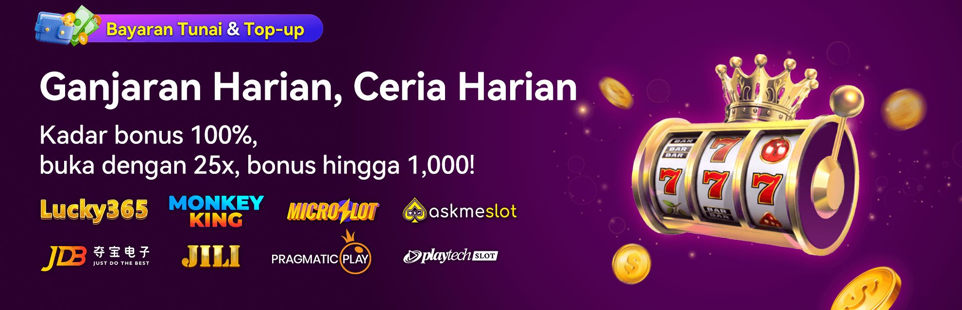Bonus Deposit Slot Tanpa Had 30%